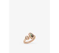 Chopard Womens Rose Gold Happy Hearts 18ct Rose-gold, 0.04ct Diamond and Mother-of-pearl Ring 54mm