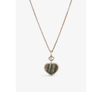 Chopard Womens Rose Gold Happy Hearts 18ct Rose-gold, 0.05ct Diamond and Mother-of-pearl Pendant