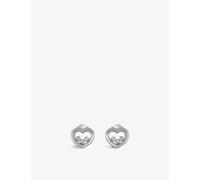 Chopard Womens White Gold Happy Diamonds 18ct White-gold and Diamond Earrings