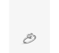 Chopard Womens White Gold Happy Diamonds Icons 18ct White-gold and 0.05ct Diamond Ring 53mm