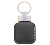[CHOPIKA] Case for Airtag/Tile Mate/Eufy Security SmartTrack Link Protective Leather Case Keychain Holder Leather Key Ring Case Cover Accessories(Black)