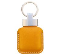 [CHOPIKA] Case for Airtag/Tile Mate/Eufy Security SmartTrack Link Protective Leather Case Keychain Holder Leather Key Ring Case Cover Accessories(Orange)