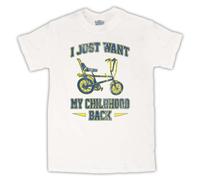Chopper Bike I Just Want My Childhood Back Mens T-Shirt, White, Large