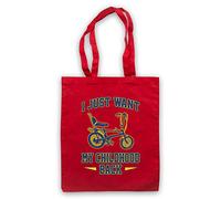 Chopper Bike I Just Want My Childhood Back Tote Bag, Red
