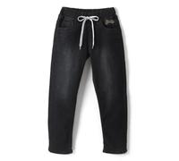 chopper club Boys Jeans - Stretchable Pull On Denim with Drawstrings and Round Elastic Slim Fit Black 9-10 Years