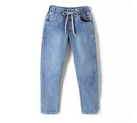 chopper club Boys Jeans - Stretchable Pull On Denim with Drawstrings and Round Elastic Slim Fit Stone 9-10 Years