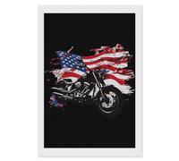 Chopper Motorcycle American Flag Diamond Painting Kits for Adults Full Square Drill Diamond Art 8"x12"
