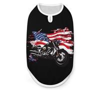 Chopper Motorcycle American Flag Dog Shirts Pullover Pet Vest T-shirts for Small Medium Dogs & Cats
