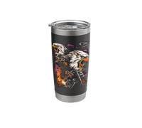 Chopper, Motorcycle Biker, Retro Vintage Eagle Retro Tattoo Stainless Steel Insulated Tumbler