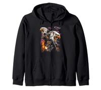 Chopper, Motorcycle Biker, Retro Vintage Eagle Retro Tattoo Zip Hoodie