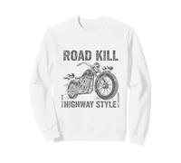 Chopper Motorcycle Road Kill Highway Style Vintage Biker Sweatshirt