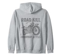 Chopper Motorcycle Road Kill Highway Style Vintage Biker Zip Hoodie