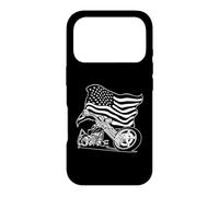 Chopper Motorcycle with American Flag Patriotic Biker Design Case for iPhone 17 Pro