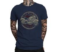 Chopper Outlaws Men's T-Shirt for Bikers, Motorcyclists, navy blue, XXL