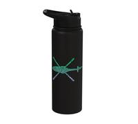 Chopper Silhouette Helicopter Pilot Gear | Boys Helicopter Stainless Steel Insulated Water Bottle