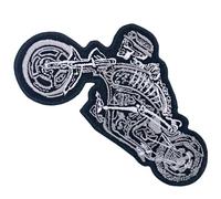 Chopper Skull Biker Rider Iron on Sew on Embroidered Patch
