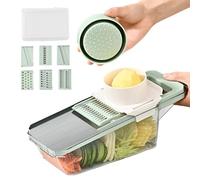 Chopper with Container, Slicer Spiralizer and Manual Multifunctional Food Dicer, Handheld Tool for Home Cooking Salad, Multipurpose Outdoor Indoor Utility