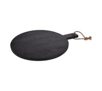 Chopping Board Black with Handle round Diameter 40 CM from Rubberwood Pizza Wood