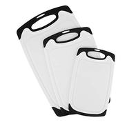 Chopping Board Cutting Board Vegetable Chopping Board 3PCS Durable Non Slip Kitchen Cutting Boards with Handle for Home Kitchen Use PP TPR Material Red Black 40x24cm 31x20cm (Black)