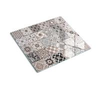 Chopping Board for Kitchen 60x52 cm Rectangular Glass Easy to Clean Food Contact Bacteria-Resistant Printed Smooth Surface Stain and Heat Resistance Non-Slip Feet Polished Edges - Ceramic Tiles