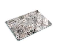 Chopping Board for Kitchen 80x52 cm Rectangular Glass Easy to Clean Food Contact Bacteria-Resistant Printed Smooth Surface Stain and Heat Resistance Non-Slip Feet Polished Edges - Ceramic Tiles