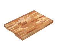 Chopping Board Natural Acacia Wood 60x40x4 cm Thick Rustic Finger Groove Serving