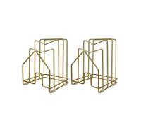 Chopping Board Rack Cutting Board Holder 304 Stainless Steel Pot Lid Organizer Inside Under Cabinet Pot Cover Cookie Sheet Bakeware Serving Tray Cooling Rack Stand Kitchen Countertop Matte Gold 2PCS