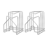 Chopping Board Rack Cutting Board Holder 304 Stainless Steel Pot Lid Organizer Inside Under Cabinet Pot Cover Cookie Sheet Bakeware Serving Tray Cooling Rack Stand Kitchen Countertop Silver 2PCS
