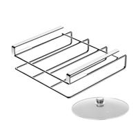 Chopping Board Rack Under Cupboard - Stainless Steel Chopping Board Holder Shelf | Sturdy Under Cabinet Chopping Board Holder with Hook | Space Saving Cutting Board Rack Kitchen Organiser