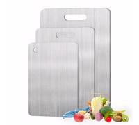 Chopping Board Set,3 Pcs Titanium Chopping Board,Dual-Sided Food Grade Cutting Boards,Metal Cutting Boards for Kitchens,Meat,Bread,Vegetables & Fruit,Non-Stick,Easy Clean and Dishwasher Safe