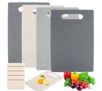 Chopping Board Set, 4 Piece Cutting Boards for Kitchen with Storage Stand, Chopping Board Plastic for Fruit & Vegetables, Cooked Food, Raw Meat & Fish Non Slip Chopping Boards