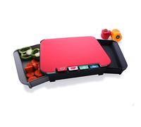 Chopping Board Set Index Coloured Cutting Board Non Slip BPA Free with Stand and 2 Drawer Compartments Set of 4