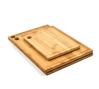 Chopping Board Set of 3 Bamboo Cutting Wooden Boards Large Kitchen Counter Accessory