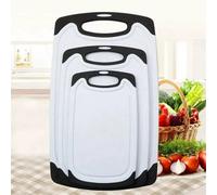 Chopping Board Set Of 3 Easy Grip Kitchen Food Cutting Vegetable Juice Grooves