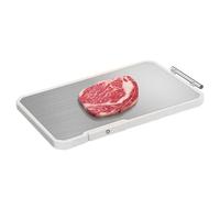 Chopping Board | Stainless Steel Double-Sided Non-Slip | Meat Board with Ergonomic Handle - For Home Apartment Restaurant BBQ Fruits Vegetables Meat Fish Food Meal Preparation