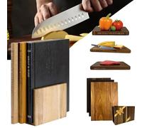 Chopping Board that Looks Like Books, Wooden Chopping Board Set with Stand, Set of 3 Solid Wood Book Shaped Library for Vegetables, Cheese, Bread & Meat, Decorative Chopping Board Gift Set (3PCS)