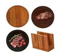 Chopping Board with Rack - Round Meal Preparation with Stand - Chopping Board, Versatile, Ideal for Vegetables, Meat, Fruits, Picnics, Garden, Backyard, Beach Parties, Home and Apartment