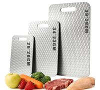 chopping boards for kitchens,3-Piece Stainless Steel,Chopping Board Scratch Resistant Mesh Design,Double-Sided,316Food Stainless Steel Grade for Fruit Vegetable Charcuterie Cheese Meal,Diamond pattern