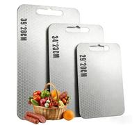 Chopping Boards for Kitchens,3-Piece Stainless Steel,Chopping Board Scratch Resistant Mesh Design,Double,Sided Food,Grade for Fruit Vegetable Charcuterie Cheese Meal Prep Home Restaurant (Honeycomb)