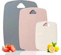 Chopping Boards for Kitchens with Handle, BPA Free, Dishwasher Safe Cutting Boards, Multi Colour Chopping Board Set (Pink)