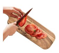 Chopping Boards for the Kitchen - Wooden Serving Board with Handle, Double-Sided Steak Plate for Camping Commercial Catering