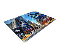 Chopping Boards | Glass Worktop Savers | Worktop Protectors Heat Resistant | Catering Chopping Boards | Chopping Boards Glass | Over The Sink Chopping Board | Large | New York Time Square Colourful