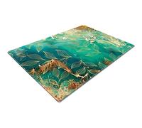 Chopping Boards | Glass Worktop Savers | Worktop Protectors Heat Resistant | Catering Chopping Boards | Chopping Boards Glass | Over The Sink Chopping Board | Large | Green Gold Teal