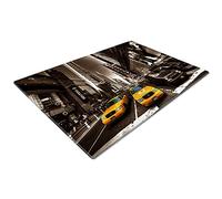 Chopping Boards | Glass Worktop Savers | Worktop Protectors Heat Resistant | Catering Chopping Boards | Chopping Boards Glass | Over The Sink Chopping Board | Large | New York Taxi Brown White