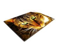 Chopping Boards | Glass Worktop Savers | Worktop Protectors Heat Resistant | Catering Chopping Boards | Chopping Boards Glass | Over The Sink Chopping Board | Large | Brown Lynx Cat Eyes Green