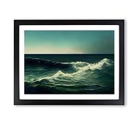 Choppy Sea Framed Print | A2 Black Framed Wall Art | Ready to Hang | Modern Nautical Picture | Living Room Bedroom Lounge Office