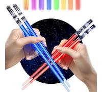 ChopSabers Lightsaber Chopsticks Light Up, Star Wars Chopsticks Light Up, Mini Lightsaber, Fun Chop, Cool Chopsticks, Light Saber Chopsticks, Led Chopsticks, 2 Pairs, Blue Red (Frosted Tips)