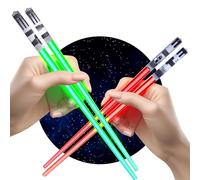 ChopSabers Lightsaber Led Light Up Chopsticks, Red/Green, Pair Of 2