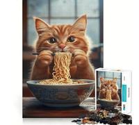 Chopstick Cat Feast 1000 Pieces Jigsaws Adults Puzzles Gifts Brain Exercise Color Fast Pattern Build (38x52cm)
