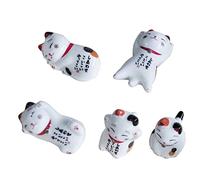 Chopstick HoldersCeramic Lucky Cat Chopstick Rest Japanese Holder Spoon Fork Knife Stand for Decoration 5PCS